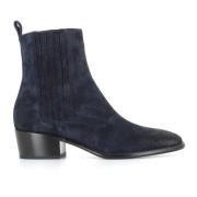 Sartore Blå Mocka Ankelboots Elastiska Insatser Blue, Dam