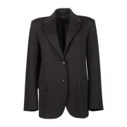 Max Mara Weekend Svart Jersey Blazer Milano Stitch Black, Dam