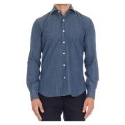 Barba Denim Skjorta Blue, Herr