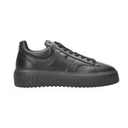 Hogan Svart H-Stripes Läder Sneakers Black, Herr