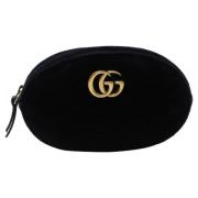 Gucci Vintage Pre-owned Sammet crossbodyvskor Black, Dam