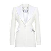 Philipp Plein Stilig Blazer med Unik Design White, Dam