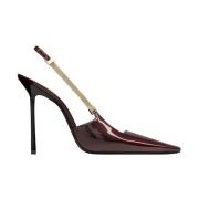 Saint Laurent Elegant Slingback Pumps Brown, Dam