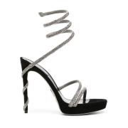 René Caovilla Svarta Strappy Sandaler Black, Dam