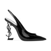 Saint Laurent Svarta Slingback Pumps Black, Dam