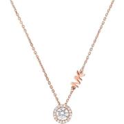 Michael Kors Damhalsband med hänge 925 silver zirkonia roséguld Pink, ...