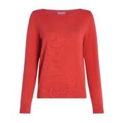 Tommy Hilfiger Jersey Stitch Boat-Neck Sweater Red, Dam