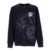 New Era Brooklyn Nets Crewneck Sweatshirt Svart Black, Herr