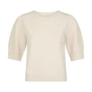 Neo Noir Ivory Bow Stickad Tee Topp Beige, Dam