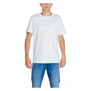 Calvin Klein Jeans Vit Rund Hals T-shirt Män White, Herr