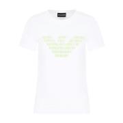 Emporio Armani Logo Print Crew Neck T-shirts och Polos White, Dam