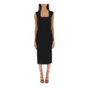 Dolce & Gabbana Square Neck Sheath Dress Black, Dam