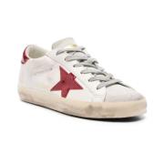 Golden Goose Röd Stjärna Mocka Sneakers White, Dam