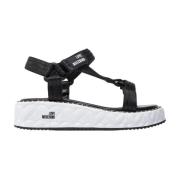 Love Moschino Platta Sandaler Black, Dam