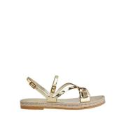 Tod's Metallisk spegeleffekt lädersandal Yellow, Dam