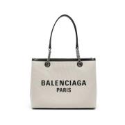 Balenciaga Canvas Small Tote Bag Beige, Dam