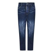 Dsquared2 Blå Jeans med Rött Lönnlöv Broderi Blue, Herr