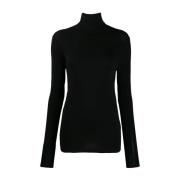 Majestic Filatures Svart Turtle Neck Tröja Black, Dam