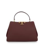 Tory Burch Pebbled Satchel Väska Red, Dam