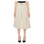 Liu Jo Kräm Cropped Ecopelle Byxor Beige, Dam