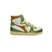 Diadora Metallisk Guld Grön Basket Sneaker Multicolor, Dam