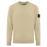 Stone Island Beige Ulltröja Långärmad White, Herr