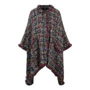 Etro Multifärgad Tweed Poncho Cape Fw24 Multicolor, Dam