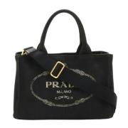 Prada Vintage Pre-owned Canvas prada-vskor Black, Dam