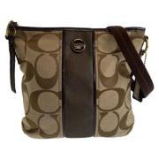 Coach Pre-owned Pre-owned Canvas axelremsvskor Brown, Dam