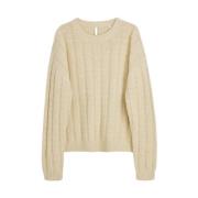 Sunflower Vinklad Tröja i Off White Beige, Herr