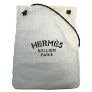 Hermès Vintage Pre-owned Tyg axelremsvskor Beige, Dam