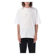 Marni Vit Boxy T-shirt med Logotyp White, Herr