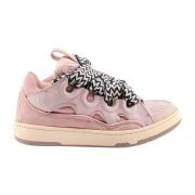 Lanvin Ikoniska Crub Mocka Läder Sneakers Pink, Dam