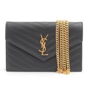 Yves Saint Laurent Vintage Pre-owned Laeder axelremsvskor Black, Dam