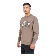 Dickies Brun Crewneck Sweater Aitkin Broderad Brown, Herr