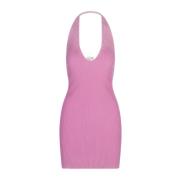 Diesel Rosa Ribbad Bodycon Miniklänning Pink, Dam