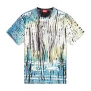 Diesel Metalliserad Tryck Bomull T-shirt Multicolor, Herr