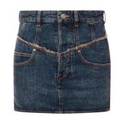 Isabel Marant Denim Minikjol med Metallknappar Blue, Dam