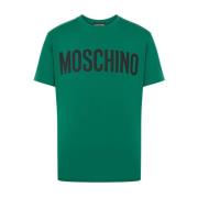 Moschino Grön Logo Print Crew Neck T-shirt Green, Herr