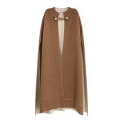 Stella McCartney Ullcape med metall detaljer Brown, Dam