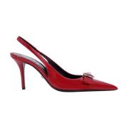 Versace Band Båge Slingback Stiletto Häl Red, Dam