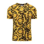 Versace Barocco Print Bomull T-Shirt Yellow, Herr