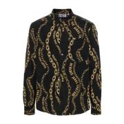 Versace Jeans Couture Chain Couture Print Svart Skjorta Black, Herr