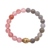 Nialaya Womens Bracelet Gold Plated Buddha with Cherry Quartz Labrodit...