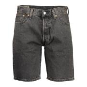 Levi's Svarta Herr Jeans Shorts 501 Stil Black, Herr