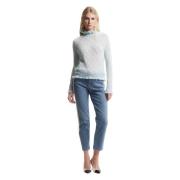 Kocca Ankel-längd jeans dekorerad med pärlor Blue, Dam