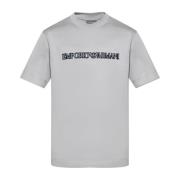 Emporio Armani T-shirt med sammet finish logo Gray, Herr