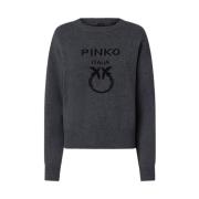 Pinko Burgos Ulltröja med Logotyp Gray, Dam