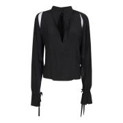 Pinko Elegant Metz Blus för Kvinnor Black, Dam