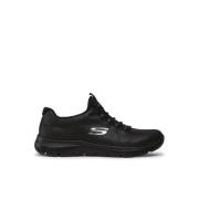 Skechers Svarta damskor platt stil Black, Dam